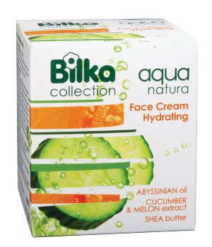 Ενυδατική κρέμα προσώπου με αγγούρι και εκχύλισμα πεπονιού Bilka Aqua Natura
