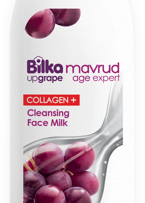 Αντιγηραντικό γάλα καθαρισμού προσώπου με εκχύλισμα σταφυλιού και κολλαγόνο ψαριού Bilka Mavrud Age Expert Collagen +